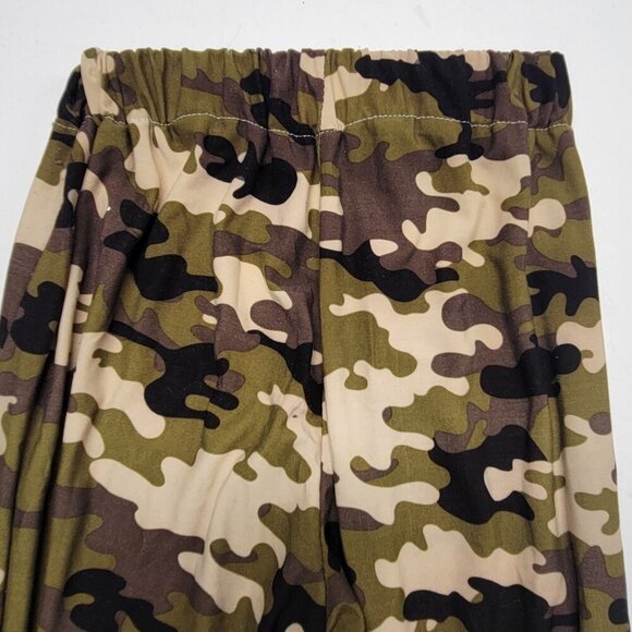 Camo Army Green Elastic Waist Pants - Picture 2 of 5